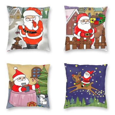 Christmas Themed Pillowcases Car Accessories Office Santa Claus Living Room Sofa Home Pillowcases