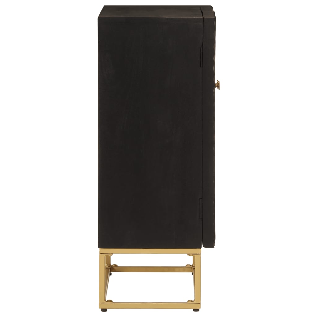 Sideboard Black 55 x 30 x 76 cm Solid Mango Wood and Iron