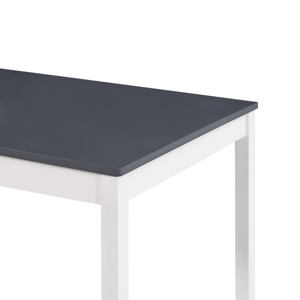 Dining Table White and Gray 180 x 90 x 73 cm Solid Pine Wood