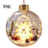 Hanging Ornaments for Tree Lighted Christmas Ball Ornaments, 3D Miniature Scene with Warm LED Indoor Party Supplies Light, Clear Acrylic Bauble