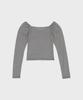Alkialka Heart-Neck Long Sleeve (Stripe Black)