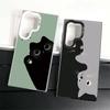 Black Cat Cartoon Cute Shockproof Phone Case for Samsung Galaxy S26 Edge S25 Ultra S24 FE S23 Plus S21 Cover Anti Fall Fundas