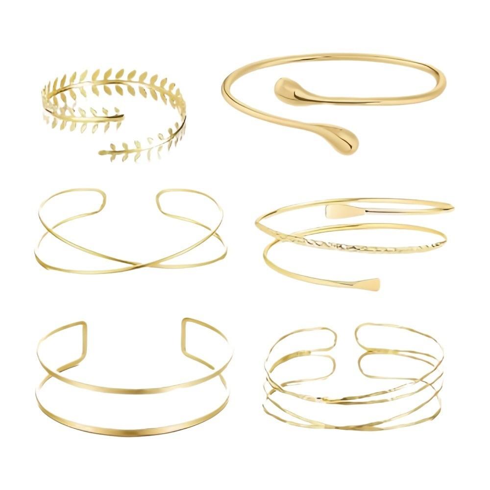 4/6pcs Bangle Jewelry Arm Bracelet Twisted Upper Arm Bracelet Trendy Cuff Bracelet  Gift