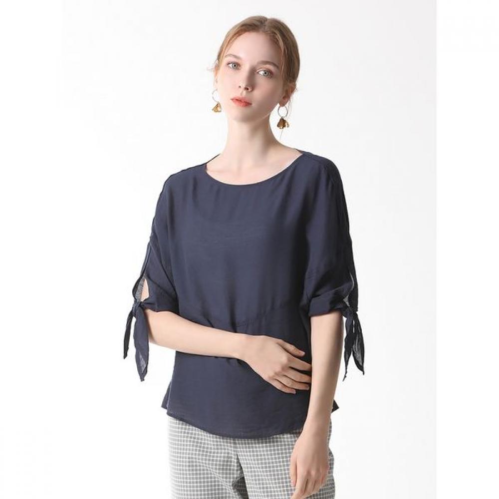 

[She S miSS] Jade Rolling Sleeve Ribbon blouSe Price 118 000 Won Dark navy (NA) -66