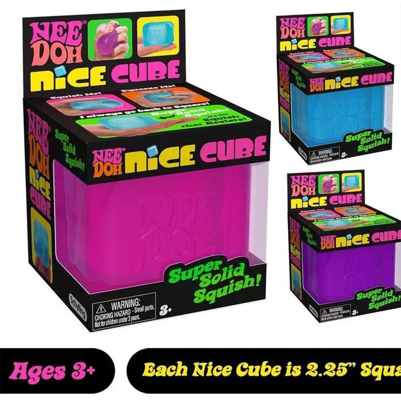 Needoh Nice Cube Sensory Squishy Fidget Toy, Stress Reliever Anxiety Relief Focus Desk Toy For Adults & Kids