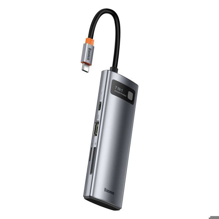 7-in-1 USB HUB - Baseus - Type-C To 2x USB 3.0 - HDMI 4K 30Hz - PD 100W - RJ45 1Gbps