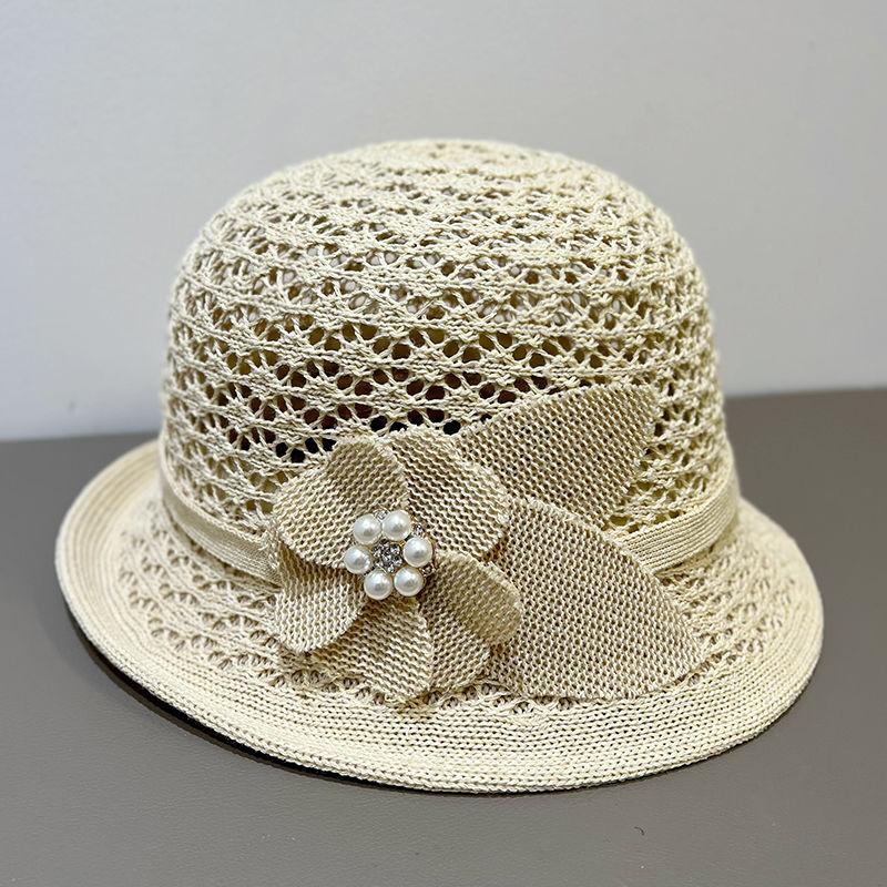 Spring and Summer New Elegant Top Hat, Fashionable and Versatile Woven Rolled Edge Sunshade Fisherman Hat