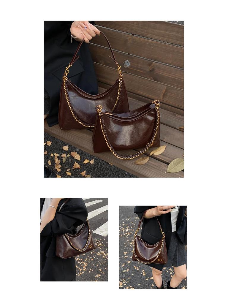 Korean Style Retro Handbag: High-End Fashion Shoulder Bag for Trendy, Versatile Commuter