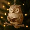 Book Lover Animal Ornament 2D Acrylic Bird/Hedgedog/Rabbit/Owl/Squirrel Reading Ornament Woodland Reader