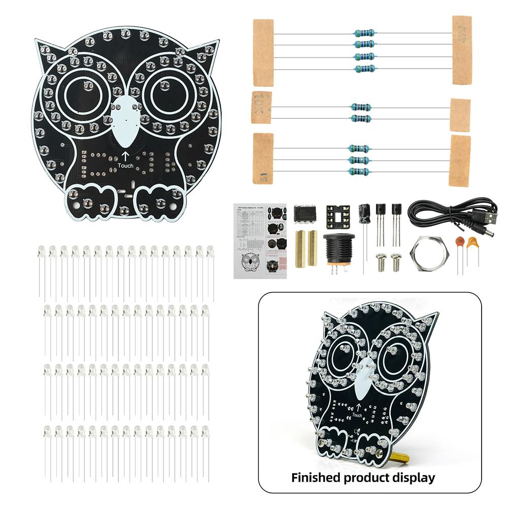 DIY Soldering Learning Kit Touch Control Owl LED Light Electronic Practice for Beginners Education Kit DC 5V