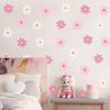 BBTO Daisy Wall Decal Flower Vinyl Wall Floral Decals Peel and Stick Daisy Stickers for Kids Nursery Art Bedroom Living Room(Pink, White)