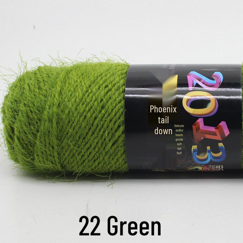 Handmade Mohair Peacock Feather Velvet Yarn for Sweater and Cardigan Knitting