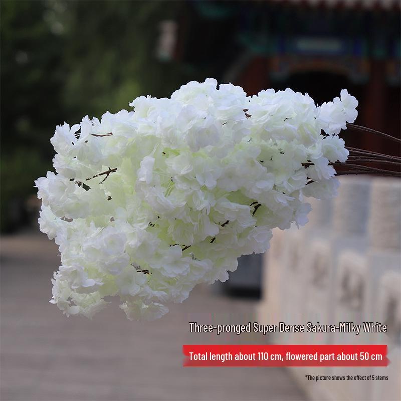 Artificial Cherry and Peach Blossom Branches for Indoor/Outdoor Decoration, Wedding Decor, Pear Flowers, Faux Silk Ceiling Rattan