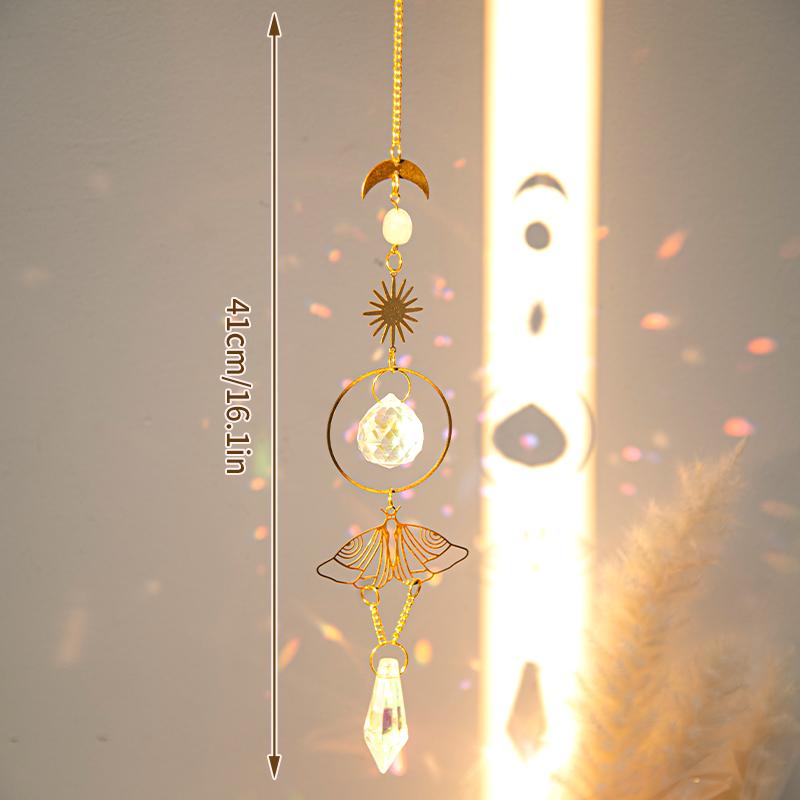 Crystals Wind Chime Hanging Tree Sun Catcher Rainbow Wind Chimes Prisms Drops Window Curtains Pendant Wall Art Garden Decoration