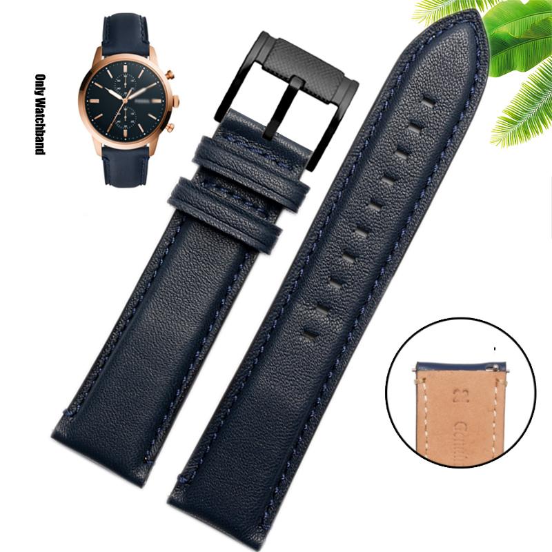 Genuine Leather 22mm Watch Strap for FOSSIL FS4835/FS5237/ME3052/FTW1114 Cowhide 20mm Watch Band Replace Waterproof Bracelet Men