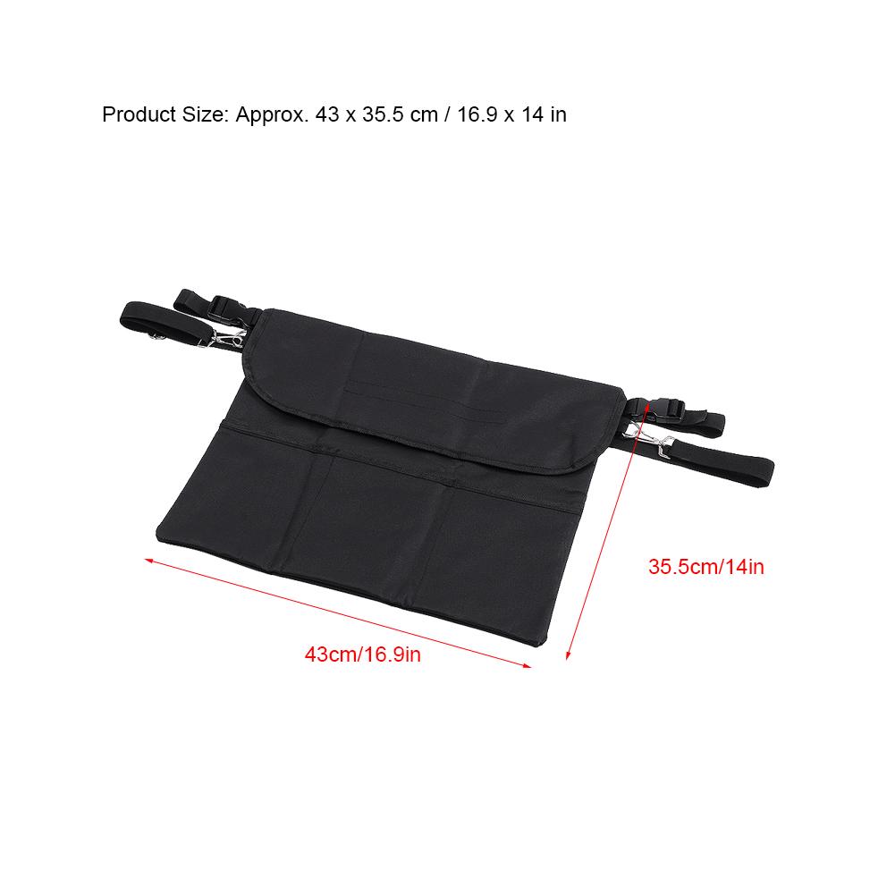 43x35.5cm Black Wear Resistant Oxford Cloth Storage Bag Organizer for Chair Wheelchair Use