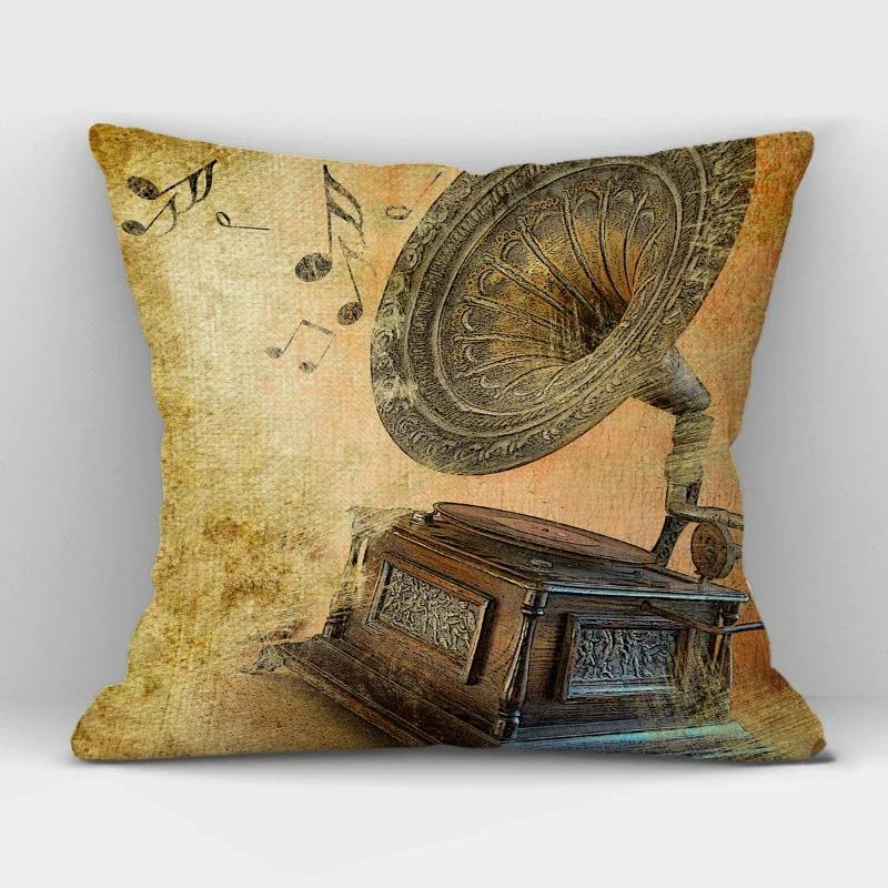 1Pcs/Set Music Series Printed High Qulity Linen Decorative Pillow Case Black White Cushion Cover Car Seat Sofa Decor 45X45Cm