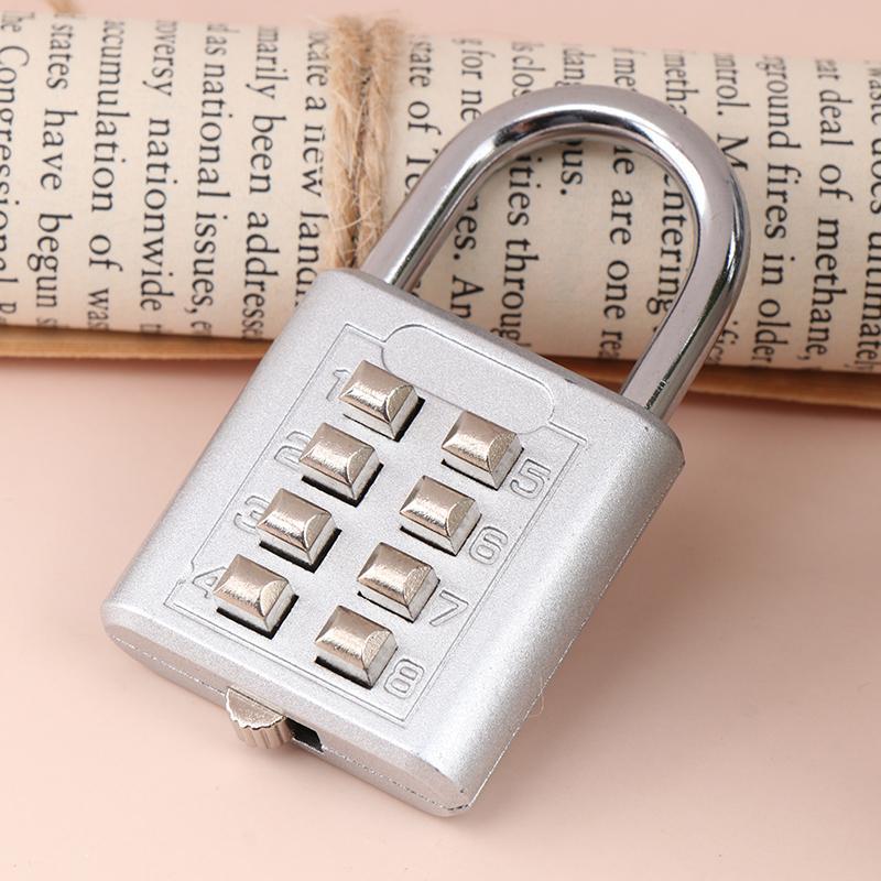 8 Digits Password Code Combination Padlock Zinc Alloy Suitcase for Luggage Travel Smart Lock Keyed Anti-thieft