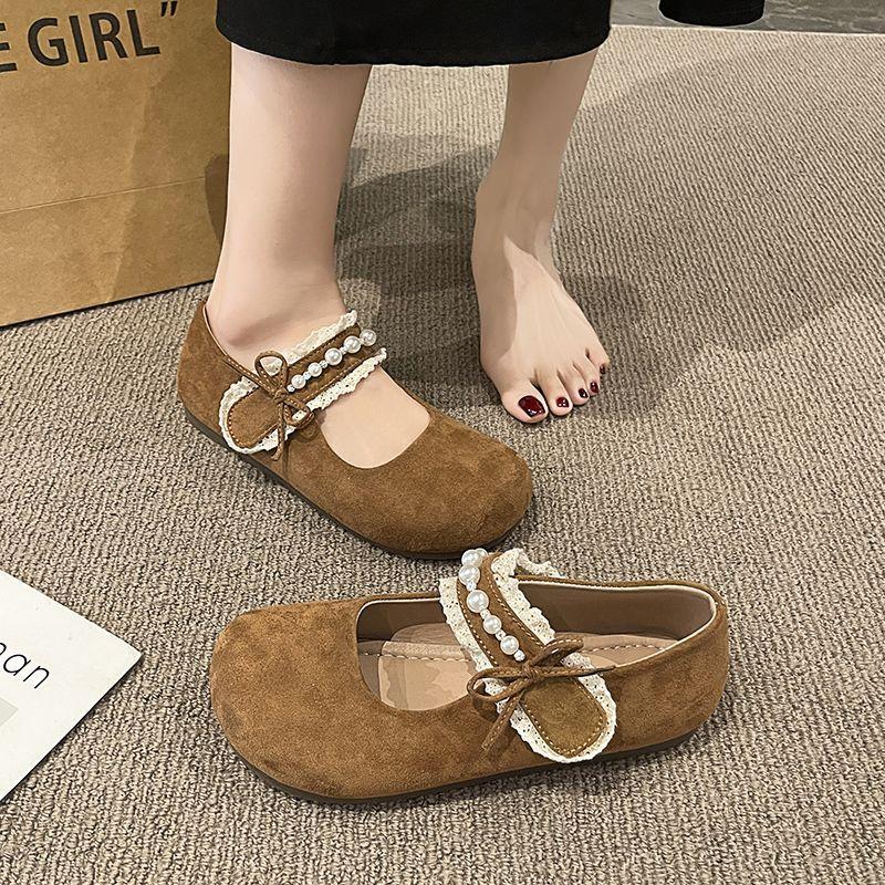 

Южная Корея мягкие нежные туфли на плоской подошве женские весенние 2025 новые универсальные туфли женские туфли с юбкой жемчужные туфли Мэри Джейн 40 верблюд