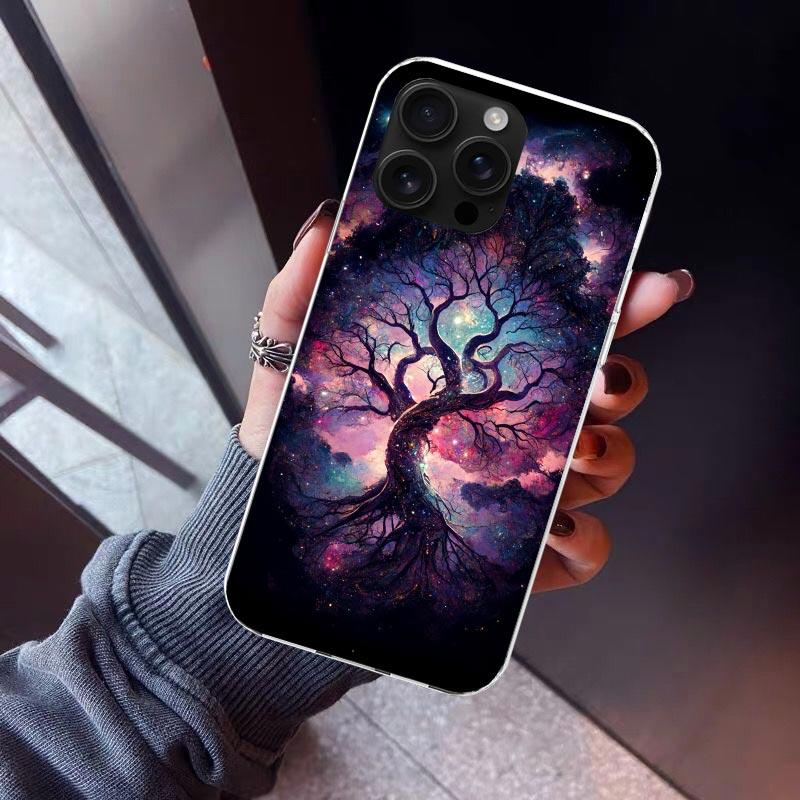Tree of Life Space Phone Case For iPhone 17 Air 11 13 Mini 14 15 Plus 16 12 Pro Max 16E SE 7 8 Pattern Soft TPU Back Cover  17 A