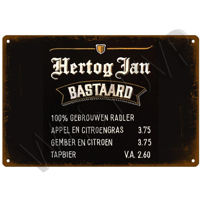 La Chouffe Retro Hertog Jan Kovová cedule Plechová cedule Whisky Belgie Pivo Plaketa Kovová nástěnná dekorace Vintage dekor Plakáty Talíře Pánská jeskyně