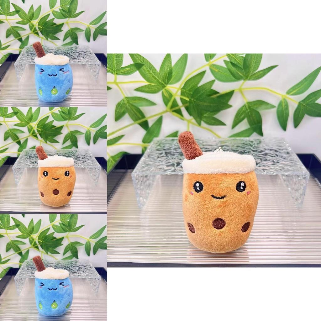 Cute Fruit Bubble Tea Cup Plush Keychain Adorable Cartoon Plush Toy For Kids