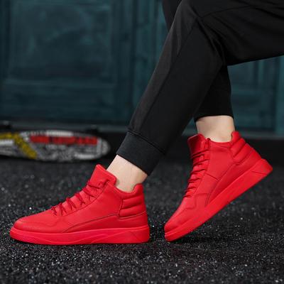 Fashion Red Skateboard Shoes Male Original Men's High Top Canvas Sneakers Men Comfortable Non-slip Vulcanized Shoes For Men