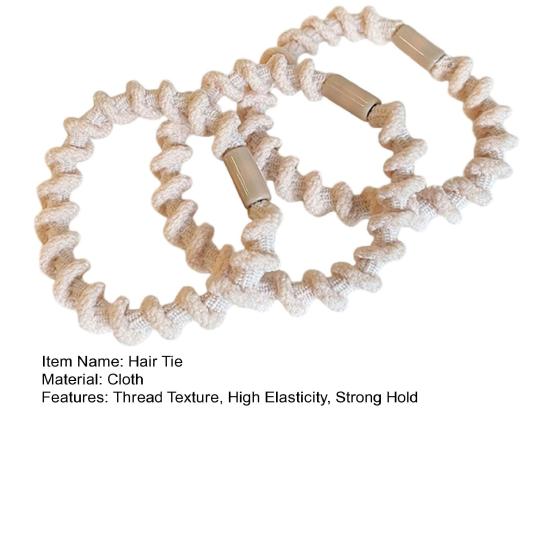 3Pcs Women Hair Ties Thread Texture High Elasticity Hair Bands No