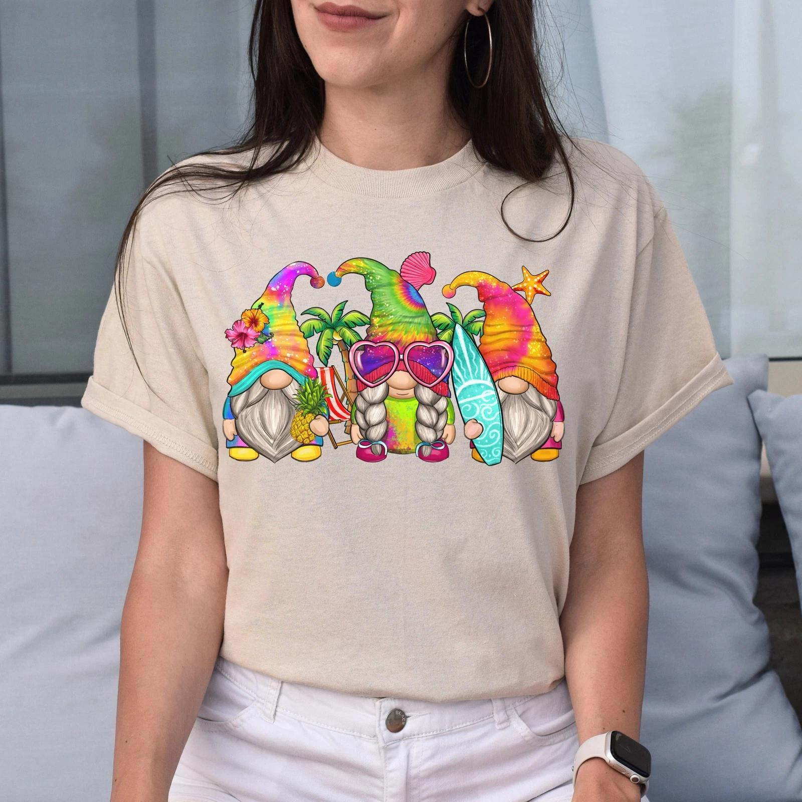 Summer Gnomes Unisex shirt summer surfing lover tee White Sand XL