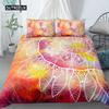 Mandala Duvet Cover Set King Polyester Tie Dye Paisley Quilt Cover Purple Boho Hippie Trippy Floral Exotic Style Bedding Set