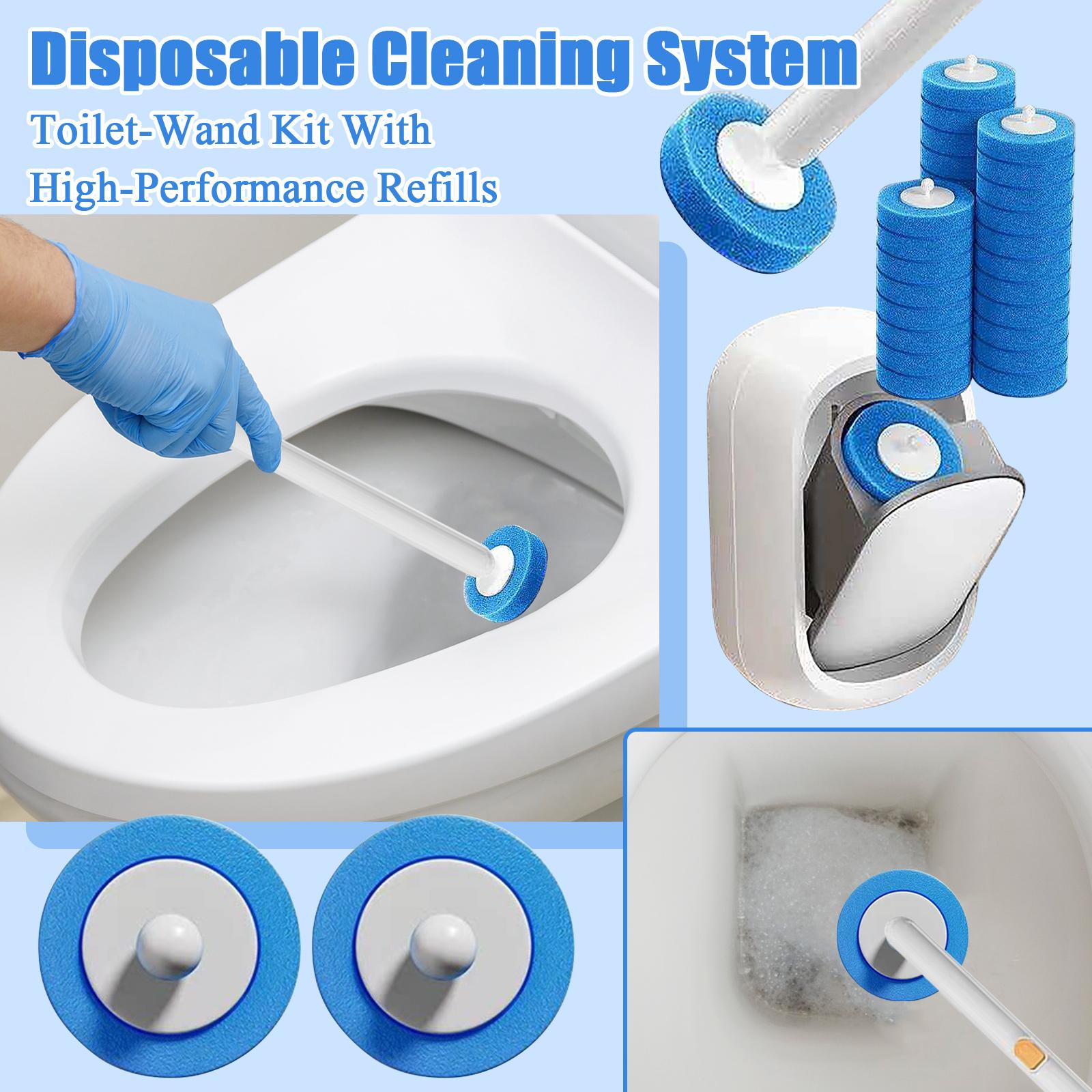 

Disposable Cleaning System - Toilet-Wand Kit With High-Performance Refills, Wall Mounted Toilet Brush And Holder For Deep Cleaning Bathroom One Size чёрный