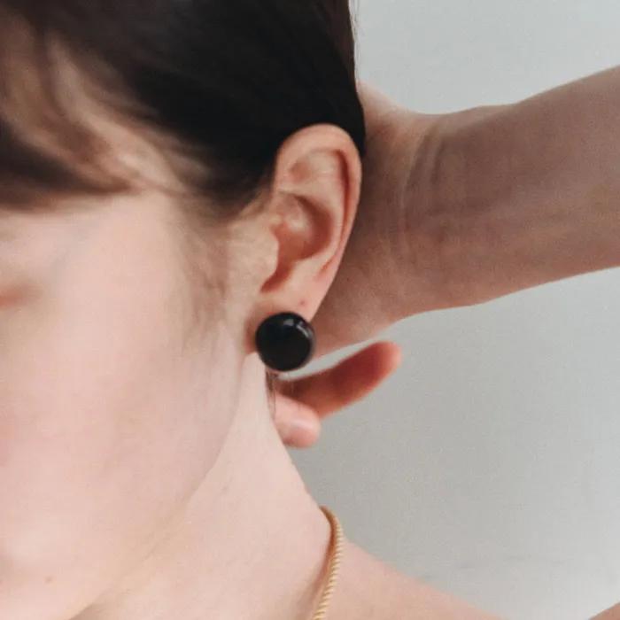 Glassy Bean Earring (4colors)