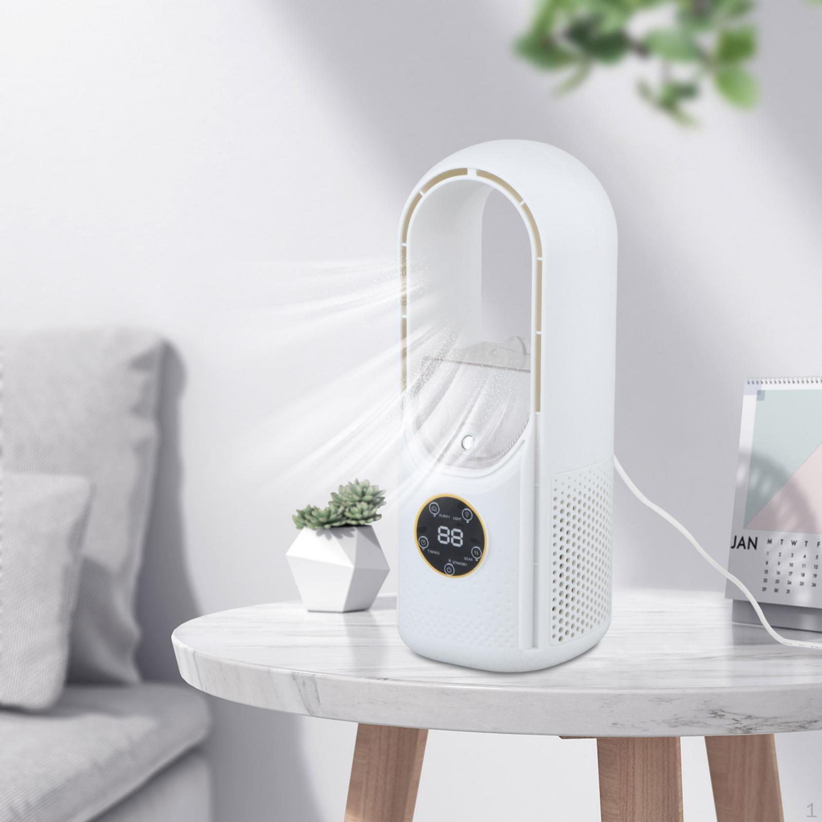 with Humidifier for Personal Use, USB Fan Desk, Outdoor, Car White 12x30cm
