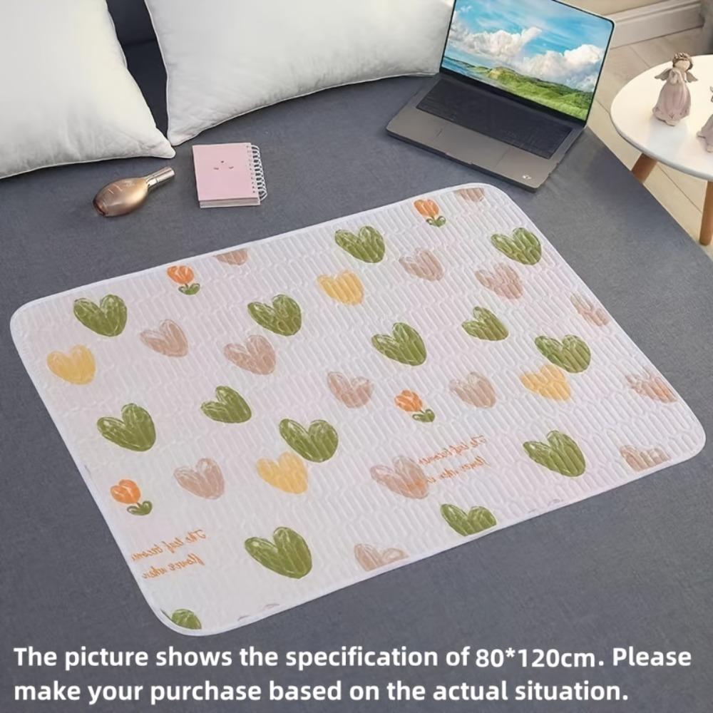 1pc Reusable,Washable Adult Urine Pad & Pet Mat - Cute Cactus & Floral Design,Lightweight Polyester Fabric,Ideal for Women'S Hygiene & Postpartum Care