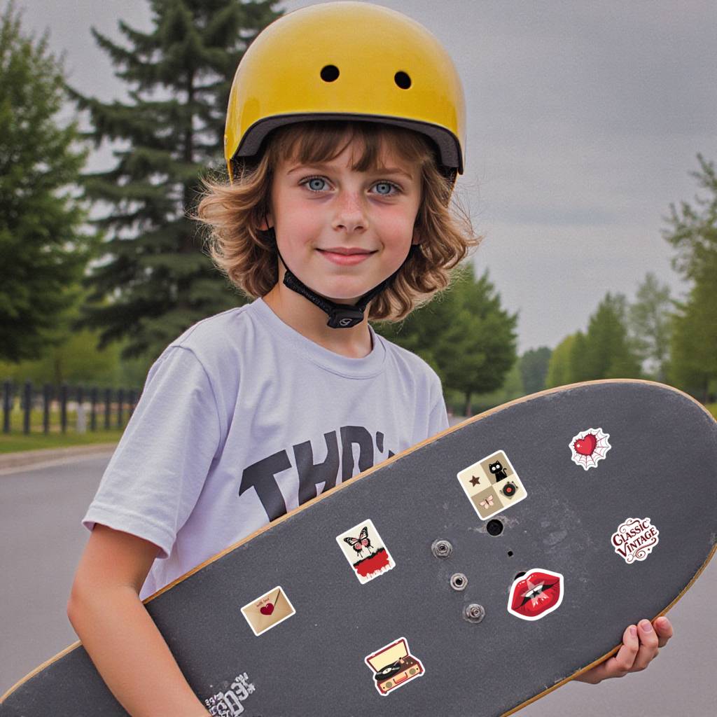 35pcs-50pcs Cartoon Art Stickers Retro Music Vintage Stickers Music Stickers For  Laptop Luggage Scrapbook Diary Sticker