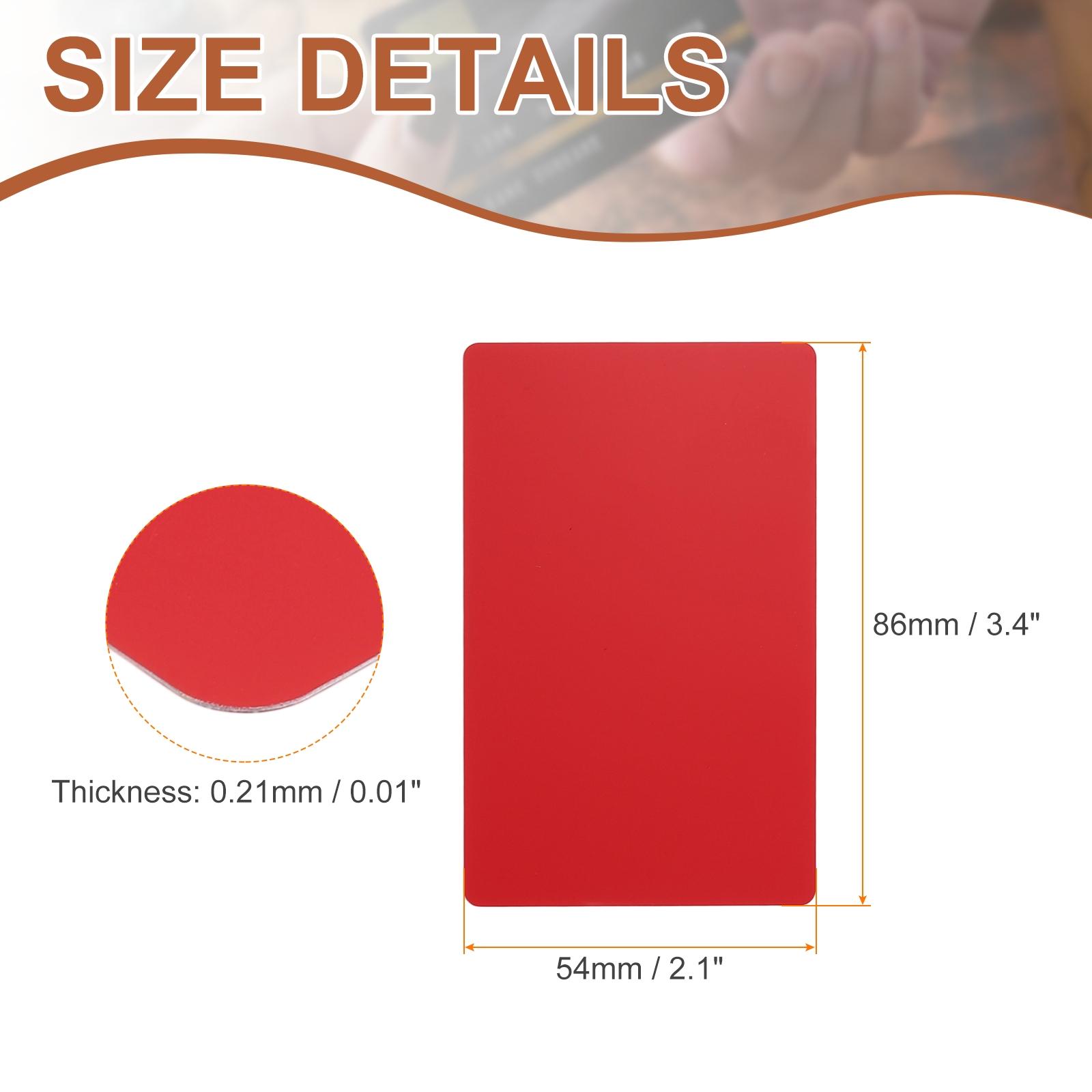 

10/25/50Pcs Metal Business Cards Colored Finish Aluminum Blank Laser Engraving DIY Cards CNC Engraving Sheets for House Office (Red,10pcs) червоний