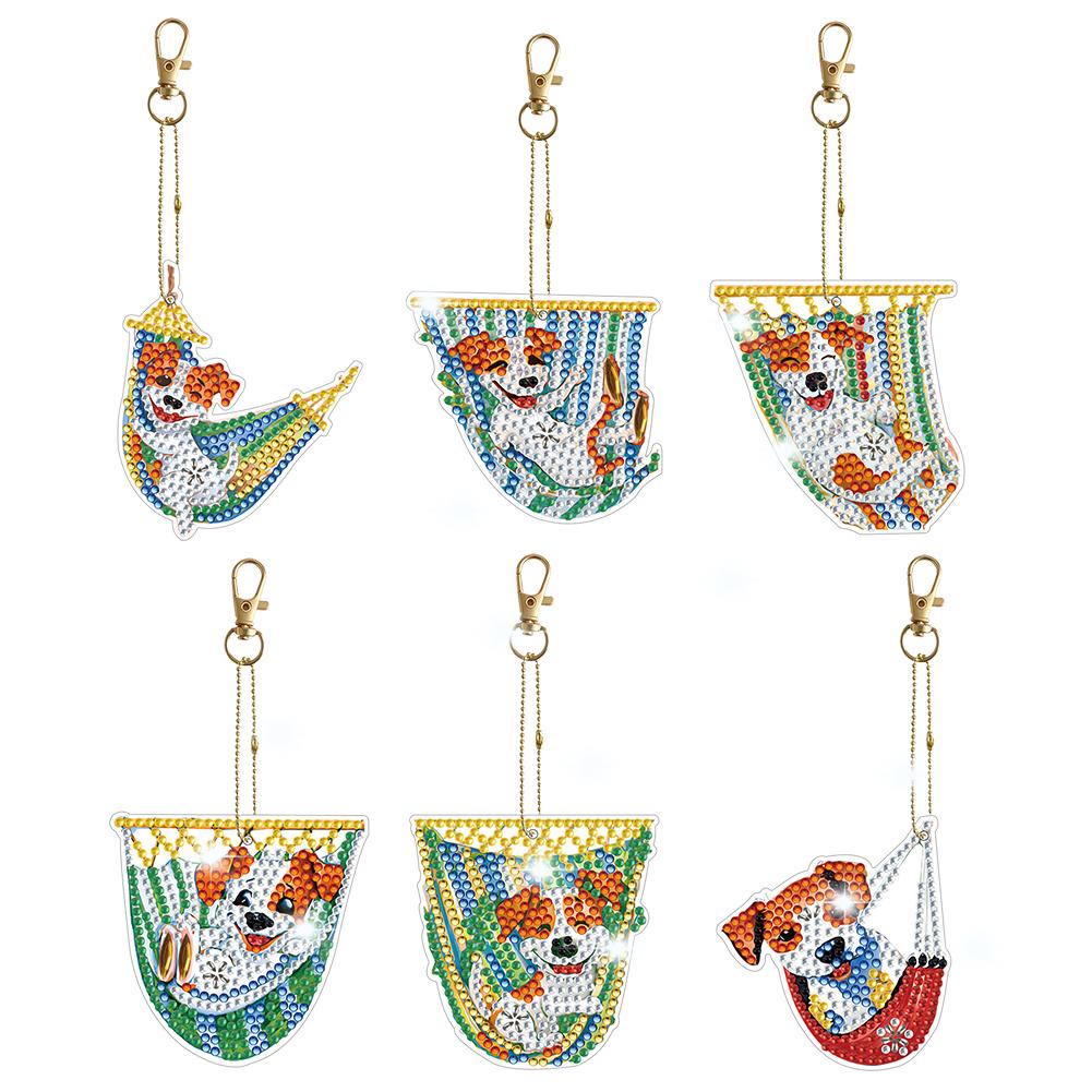 8/5Pcs Diamond Painting Keychain Diamond Mosaic Kit DIY Diamond Art Keychains Rhinestone Pendant Gem Keychains Lady Bag Pendant