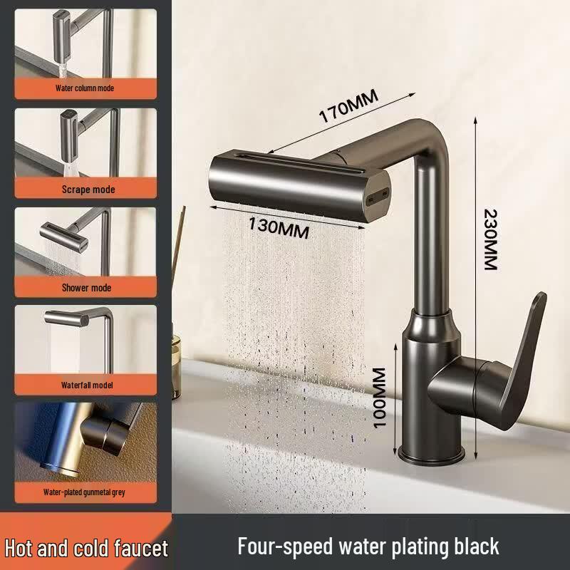 

Stainless Steel Hot & Cold Waterfall Basin Faucet