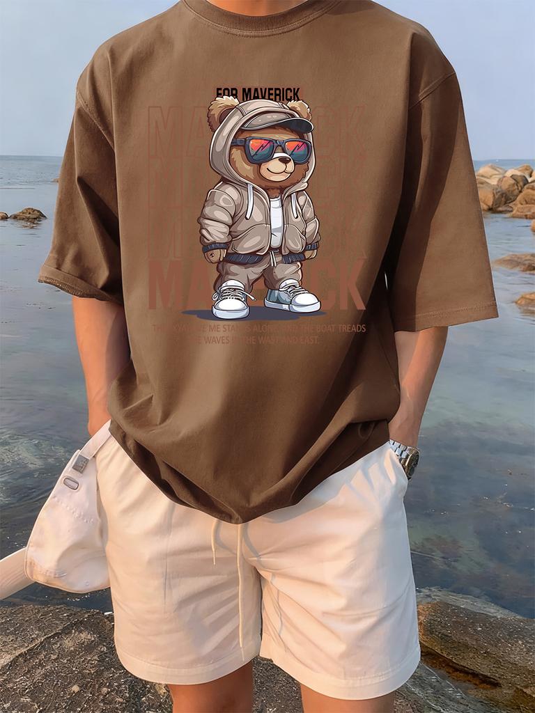 Funny Toy Bow Bear Cartoon Prints TShirts Womens Summer Cotton Short Sleeve Tees Loose ONeck Soft Tops Casual Womans Clothes