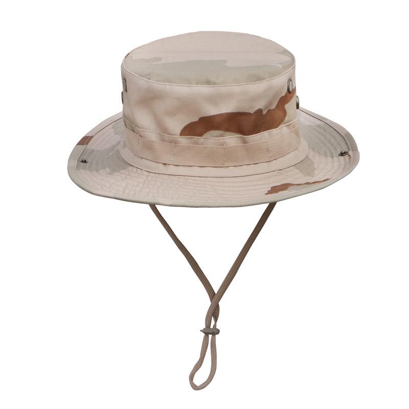 Men's Camouflage Bucket Hat Set: Multifunctional, Breathable, Sun-Protective Fishing Hat with Round Brim.