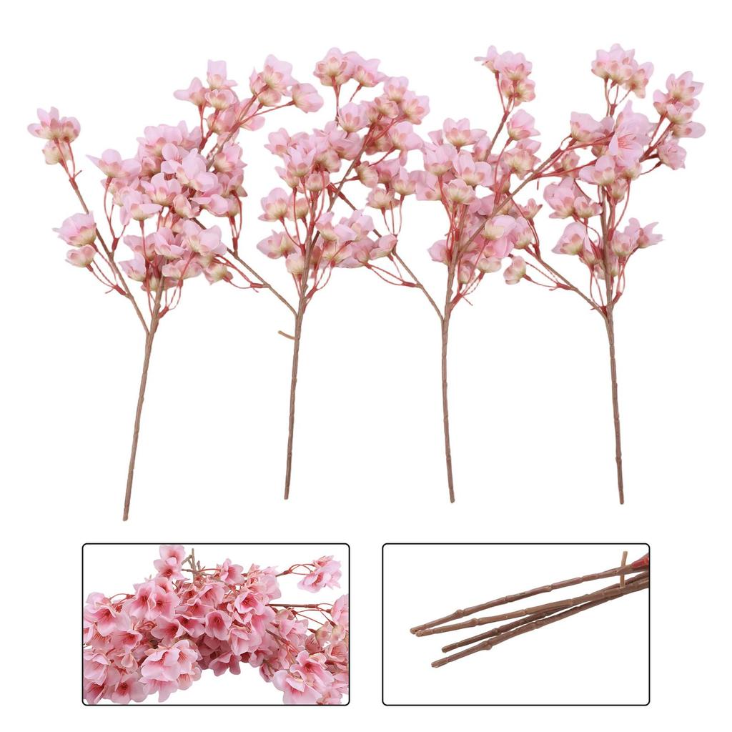 Holiday Decor 40cm Long Artificial Peach Branches Beautiful Home Flower Decor Peach Branches Lifelike Flowers Iron Wire Inside