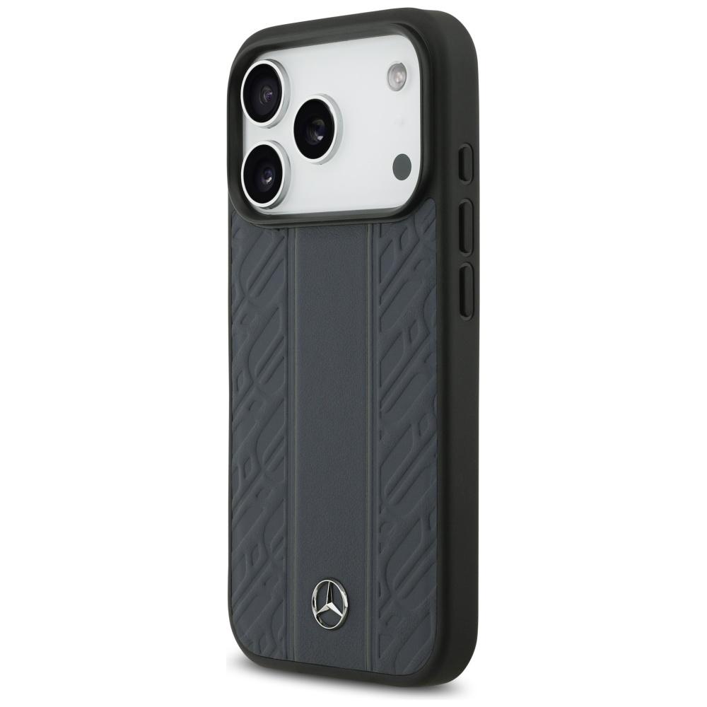 Etui Mercedes Leather Laurel Leaves      Stripes Magsafe Do Iphone 17 Pro Niebieski