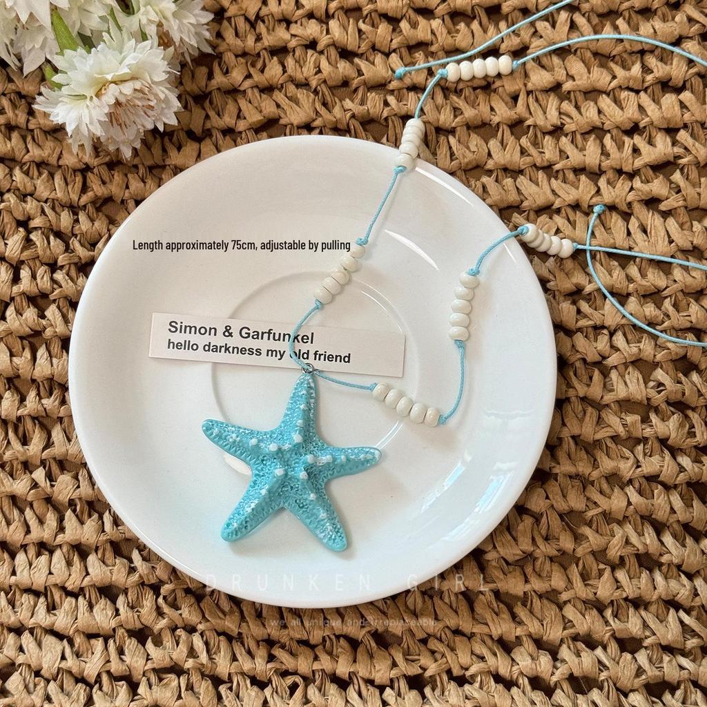 Bold Dopamine Color Block Starfish Necklace & Sweater Chain - Women's 2025 Collection
