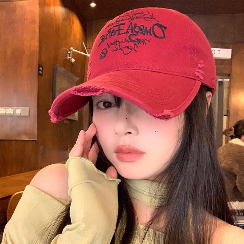 Letter Fashion Embroidered Baseball Cap Women Cotton Sun Protection Casual Hat