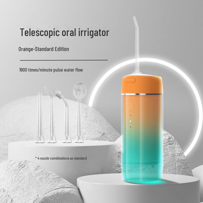 Portable Electric Water Flosser for Orthodontics - Retractable Oral Cleaner for Deep Teeth Cleaning at Home