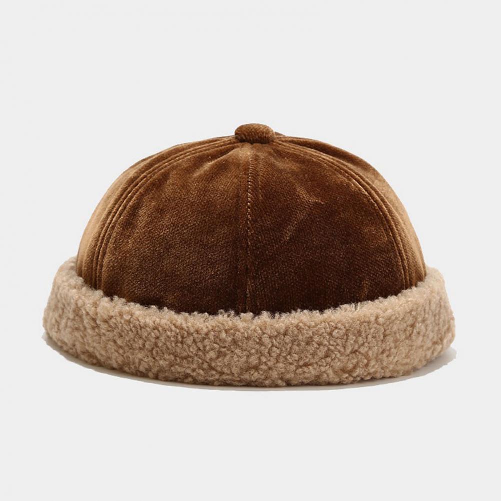 Beanie-Mütze, verdickte Wintermütze, Verschlussbandmütze, Damenmütze, verdickte Plüschmütze ohne Krempe