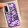 For Samsung Galaxy A56 A36 A16 A25 A35 A53 A26 S25 S24 S23 S22 Plus Ultra FE Phone Cover Cute Purple Cat For Samsung A55 TPU Bag