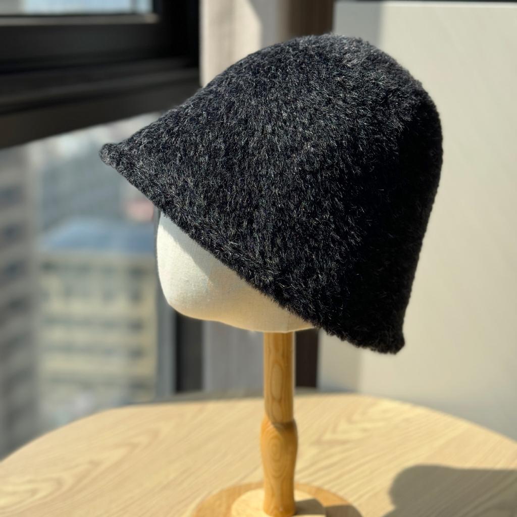 Fischerhut Damen Herbst und Winter High End Gesicht Zeigend Klein Eimerhut Ohne Make-up Gesicht Bedeckend und Warm Haltend Plüsch Beckenhut