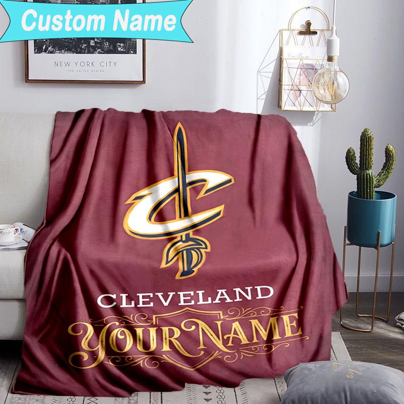 Custom Name Blanket Cleveland Lights Shadows Blanket Bedding Blanket for Travel, Camping, Living Rooms, Offices, Sofas, Fan Christmas Gift