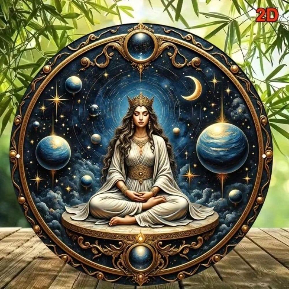Metal Wall Art Cosmic Yoga Goddess Meditation Poster